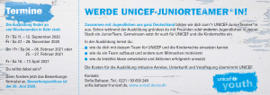 Flyer Unicef JuniorTeamerin 1